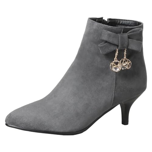 HSyc JRX Damen Samt Stiefeletten mit Schleife und 6cm Absatz High Heels Kleiner Absatz Stiefel Winter 39.5 HSyc JRX Damen Samt Stiefeletten mit Schleife und 6cm Absatz High Heels Kleiner Absatz Stiefel Winter 39.5 von HSyc JRX