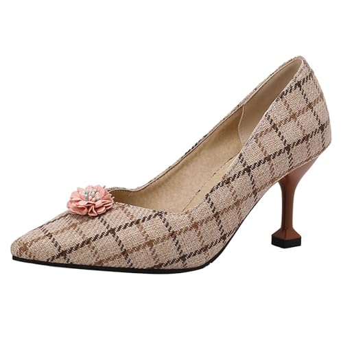 HSyc JRX Damen Spitz Zehe Pumps mit Blumen und 7cm Absatz Stiletto High Heels Elegant Schuhe Gitter 41.5 HSyc JRX Damen Spitz Zehe Pumps mit Blumen und 7cm Absatz Stiletto High Heels Elegant Schuhe Gitter 41.5 von HSyc JRX