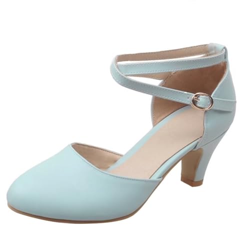 HSyc JRX Geschlossen Pumps mit Kleiner Absatz und Riemchen Damen Schuhe 39.5 von HSyc JRX