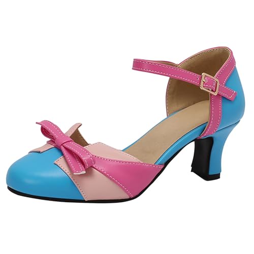 HSyc JRX Kleiner Absatz Pumps mit Schleife Kitten Heel Riemchen Schuhe Blau 35 HSyc JRX Kleiner Absatz Pumps mit Schleife Kitten Heel Riemchen Schuhe Blau 35 von HSyc JRX