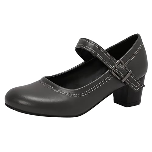 HSyc JRX Mary Jane Pumps mit Kleiner Absatz Blockabsatz High Heels Bequem Schuhe Grau 40 HSyc JRX Mary Jane Pumps mit Kleiner Absatz Blockabsatz High Heels Bequem Schuhe Grau 40 von HSyc JRX