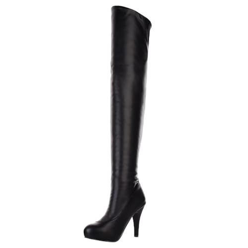 HSyc JRX Plateau Overknee Stiefel mit Stiletto-absätzen Langschaft Winter Boots42.5 von HSyc JRX