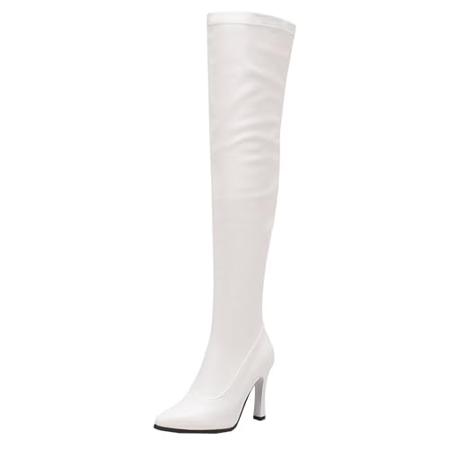 HSyc JRX Stiletto High Heels Overknee Stiefel mit 10cm Absatz Langschaft Stiefel 41 von HSyc JRX