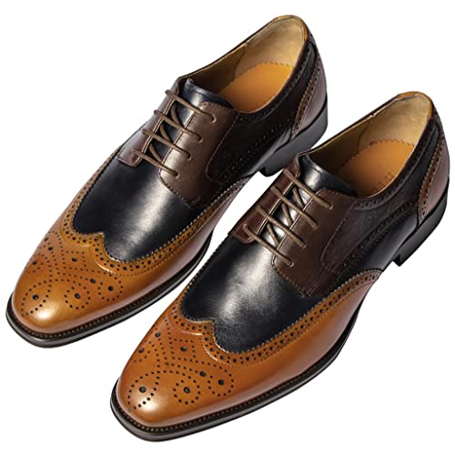 Herrenschuhe für Herren, Oxford-Schnürsenkel für Business, Freizeit, bequeme Anzugschuhe, Brown3, 48 EU Herrenschuhe für Herren, Oxford-Schnürsenkel für Business, Freizeit, bequeme Anzugschuhe, Brown3, 48 EU von HTELUFU
