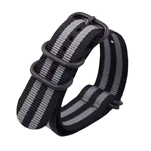 HTFKFW Uhrenarmband, 18/20/22/24mm Männer Ersatz Schwarz Ring Schnalle NATO Military Nylon Leinwand Armband Armband zubehör (Color : Type 6_20mm) von HTFKFW