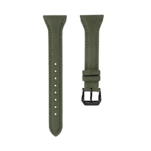 Uhrenarmband, 22mm Echtleder Unterseite Herren Sport Atmungsaktives Nylon Uhrenarmband for Smart Watch Ersatzarmband (Color : Army Green Black_22mm) von HTFKFW