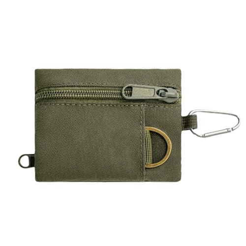 Mini Molle Pouch, Outdoor EDC Wallet Geldbörse mit Karabiner Mini Portable Key Card Case für Camping Wandern Radfahren EIN Geschenk für den Vater eines Mannes(Grün) von HTGWCG