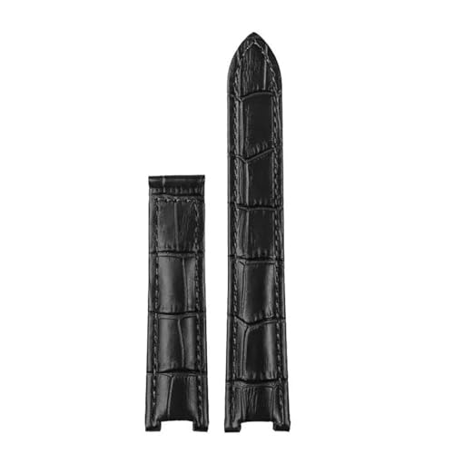 HTHRRFE 21 x 15 mm, 20 x 12 mm, 18 x 10 mm, kompatibel mit Cartier PASHA-Uhrenarmband mit Faltschließe, echtes Leder, Herren- und Damenarmband, Armbandzubehör(Black No buckle,20.12mm) von HTHRRFE