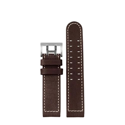 HTHRRFE Echtes Leder Jazz Uhrenarmband Kompatibel mit Hamilton Khaki Aviation H77616533 H70615733 Field Herren Uhrenarmband(A Dark brown silver,22mm) von HTHRRFE