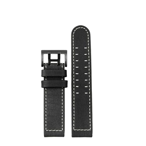 HTHRRFE Echtes Leder Jazz Uhrenarmband Kompatibel mit Hamilton Khaki Aviation H77616533 H70615733 Field Herren Uhrenarmband(A black black,22mm) von HTHRRFE