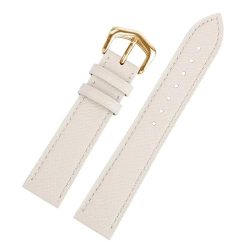 HTHRRFE Kompatibel mit Cartie Tank London Solo Key Dumont Uhrenarmband Herren Echtleder Damen 14 16 18 20 Armband Zubehör(White Gold,14mm-Width) von HTHRRFE