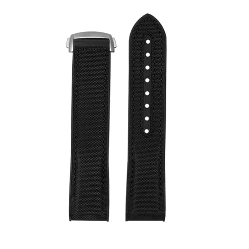 HTHRRFE Kompatibel mit Omega Seamaster 300 Observatory Ocean Universe 600 Quarter Orange 20 mm 21 mm 22 mm Nylon-Silikon-Gummiarmband(White Light Pur,22mm) von HTHRRFE