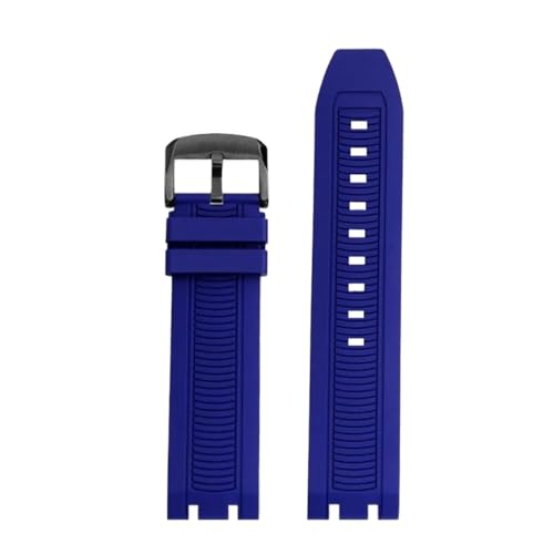 HTHRRFE Sport-Silikonkautschuk, kompatibel mit Tissot Racing T115417A-Serie, spezielles Uhrenarmband mit doppelter Kerbe, T115.427, Herren-Uhrenkettenarmband(Blue black) von HTHRRFE