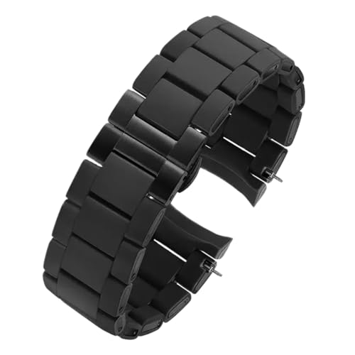 HTHRRFE Stahl- und Silikonarmband, kompatibel mit Armani-Uhren AR5890, AR5889, AR5858, AR5920, AR5868, AR8023, 5905, Uhrenarmbänder for Herren und Damen, 23 mm(Black black,23mm) von HTHRRFE
