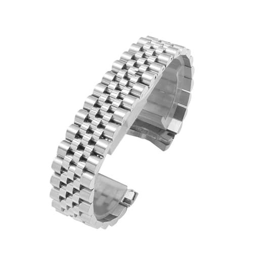HTHRRFE Uhrenarmband 13 mm 17 mm 20 mm 21 mm Sport Kompatibel mit Rolex DATEJUST DAY-DATE OYSTERPERTUAL DATE Herren- und Damen-Stahlarmband(Silver-5,20mm) von HTHRRFE