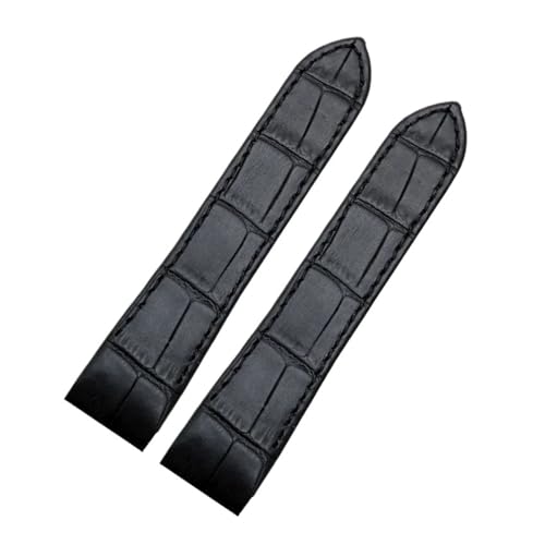 HTHRRFE Uhrenarmband aus echtem Leder, kompatibel mit Cartier Santos100, schweißfest, for Herren und Damen, Zubehör, 20 mm, 23 mm(Black no buckle,20mm) von HTHRRFE