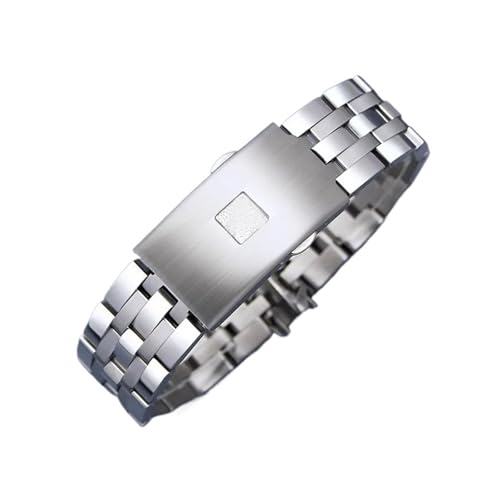 HTHRRFE Uhrenarmband kompatibel mit Tissot 1853 PRC200 T17 T461 T055 T014 Herren-Faltschließe-Armbanduhr Edelstahl-Uhrenarmbandkette 19 mm 20 mm(19mm) von HTHRRFE