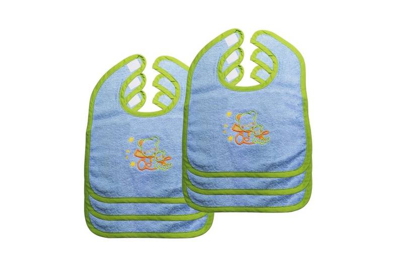 HTI-Living Lätzchen Baby Lätzchen 6-teiliges Set Teddy Blau, (6-St., 6 Lätze), Sabberlatz von HTI-Living