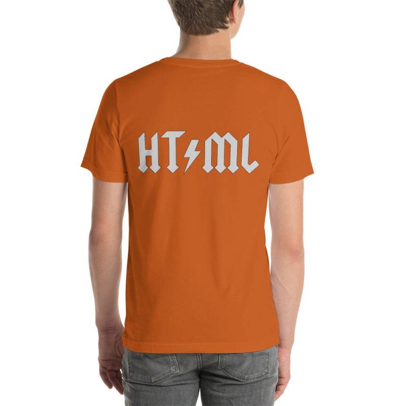 Html Die Rückseite - Kurzärmeliges Unisex T-Shirt von HTMLZ