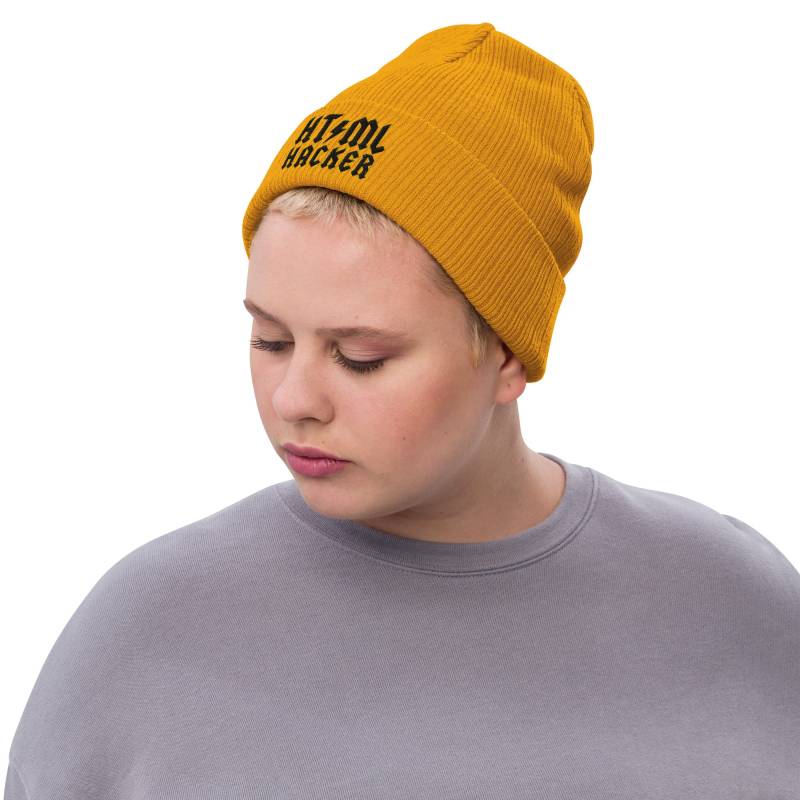 Html Hacker - Recycelte Manschettenbeanie von HTMLZ