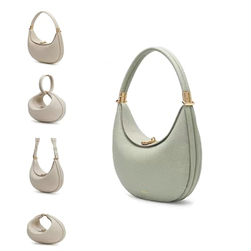 HTQFDC Damen Tasche, Leder Halbmond Tasche für Frauen Designer Umhängetaschen, verstellbare Schultergurte in vier verschiedenen Formen von HTQFDC