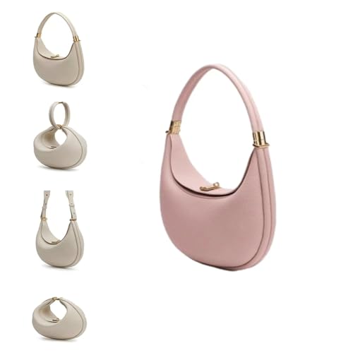 HTQFDC Damen Tasche, Leder Halbmond Tasche für Frauen Designer Umhängetaschen, verstellbare Schultergurte in vier verschiedenen Formen von HTQFDC