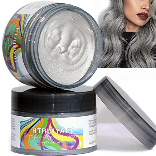 2pcs Grau Haarfarbe Wachs Temporäre Farbe auswaschbar Haarfarbe Ton Für Halloween Cosplay Haar Modellierwachs Natürliche Haarfärbemittel Wachs von HTRUIYATY