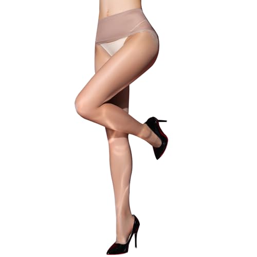 HTRUIYATY Damen Ultra Transparente Strumpfhose Glänzende Nahtlose Strumpfhose 0 DEN Ohne Feinstrumpfhose von HTRUIYATY