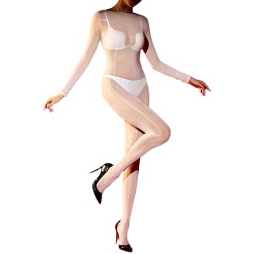 HTRUIYATY Damen Bodystocking GläNzend Strumpfhose 8D Nylon Lange Ärmel GanzköRper Strumpfhosen von HTRUIYATY