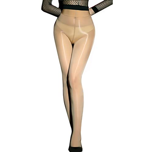 HTRUIYATY 8D Damen Strumpfhose Glänzend Transparente Reißfest Nahtlose Strumpfhosen Öl Nylonstrumpfhose von HTRUIYATY
