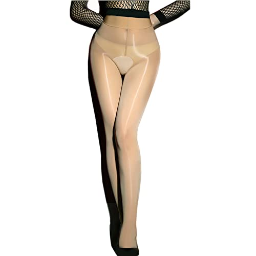 HTRUIYATY 8D Damen Strumpfhose Glänzend Transparente Reißfest Nahtlose Strumpfhosen Öl Nylonstrumpfhose von HTRUIYATY