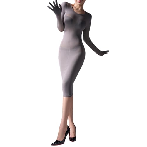 HTRUIYATY Bodystocking Damen GanzköRper Strumpfhosen Langarm Bodystocking GanzköRper Strumpfhose Bodysuit von HTRUIYATY
