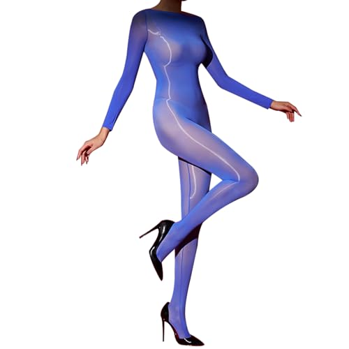 HTRUIYATY Damen Bodystocking GläNzend Strumpfhose 8D Nylon Lange Ärmel GanzköRper Strumpfhosen von HTRUIYATY