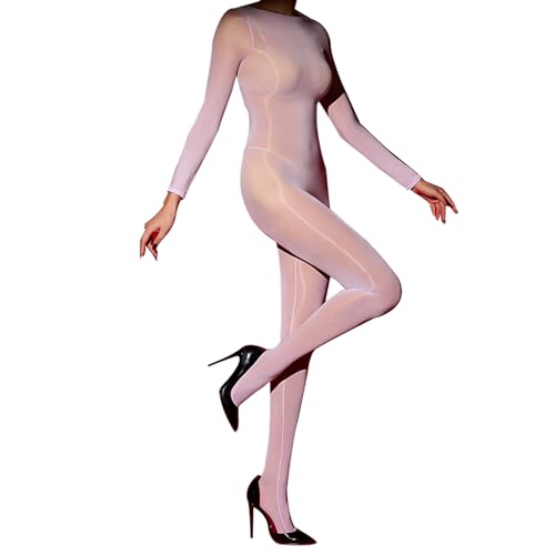 HTRUIYATY Damen Bodystocking GläNzend Strumpfhose 8D Nylon Lange Ärmel GanzköRper Strumpfhosen von HTRUIYATY