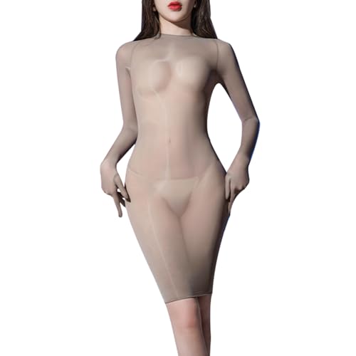 HTRUIYATY Damen Bodystocking Strumpfhose GläNzend GanzköRper Bodysuit Nylon Catsuit GanzköRper Bodystocking von HTRUIYATY
