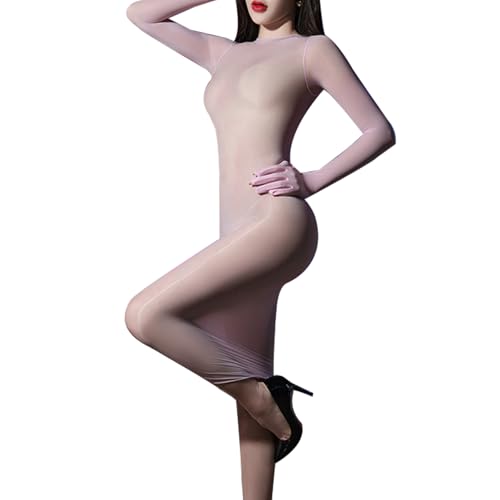 HTRUIYATY Damen Bodystocking Strumpfhose GläNzend GanzköRper Bodysuit Nylon Catsuit GanzköRper Bodystocking von HTRUIYATY