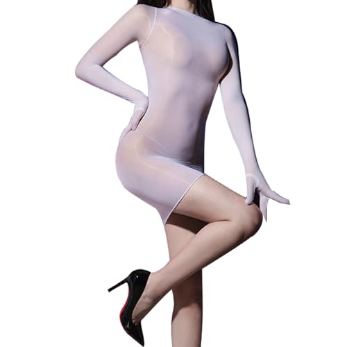 HTRUIYATY Damen Bodystocking Strumpfhose GläNzend GanzköRper Bodysuit Nylon Catsuit GanzköRper Bodystocking von HTRUIYATY