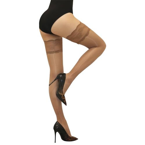 HTRUIYATY Halterlose Strümpfe Glänzend Damen Sexy Ölig Glänzend Strümpfe Spitze Silikon Overknee Nylonstrümpfe Seidenglatt 8 Den HTRUIYATY Halterlose Strümpfe Glänzend Damen Sexy Ölig Glänzend Strümpfe Spitze Silikon Overknee Nylonstrümpfe Seidenglatt 8 Den von HTRUIYATY