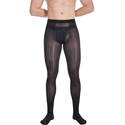 Männer Strumpfhosen 8 D glänzend Seidenstrümpfe Cross Dressing Herren Strumpfhosen-Schwarz von HTRUIYATY