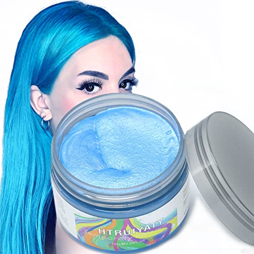Blau Temporäre Haarfarbe Wachs Auswaschbar Frisuren Haarfarbe Bunt Für Männer Frauen Halloween Cosplay Haarwachs von HTRUIYATY
