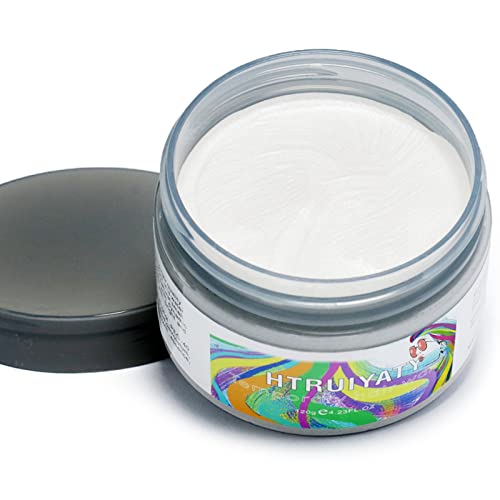 Temporäre Haarfarbe Wachs Weiß Unisex Natürlich Haarfarbe Auswaschbar Modellierwachs für Party Cosplay Halloween (4,23 Unzen) von GOCBOBO