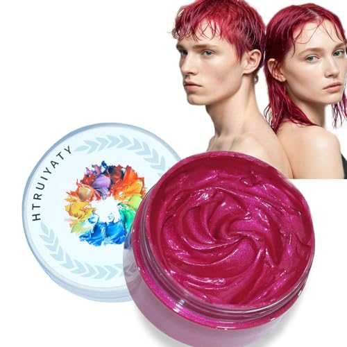 Temporäre Haarfarbe Wachs Auswaschbare Haartönung Natürliche Farbiges Haarwachs für Kinder Männer Frauen Cosplay Halloween von HTRUIYATY