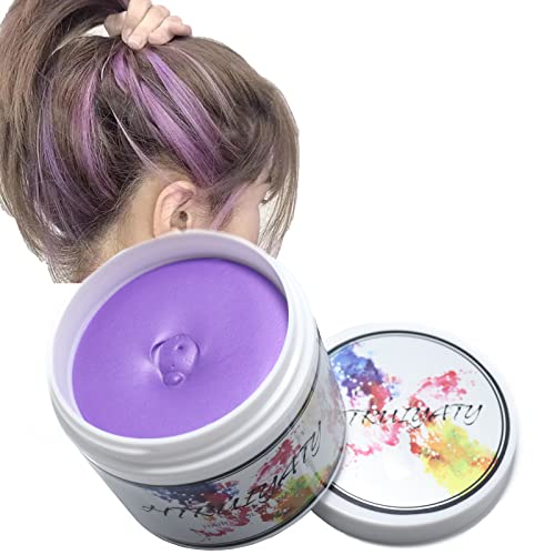 Violett Temporäre Haarfarbe Farbstoff Non-permanent DIY Haarfarbe Wachs Schlamm Washable Farbiges Haarfarbe Creme Für Party Cosplay Halloween von HTRUIYATY