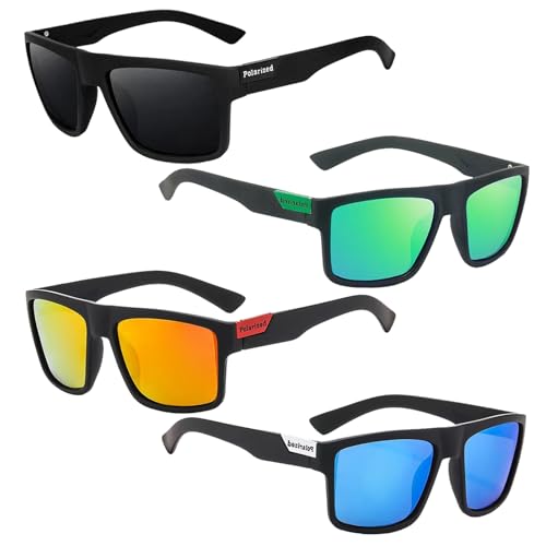 HTTDSLF 4 Stück Polarisierte Sonnenbrille für Herren und Damen, Unisex Retro Vintage Sonnenbrille Verspiegelt, UV400 Schutz, Sonnenbrillen für Autofahren, Reisen, Angeln, Outdoor-Aktivitäten HTTDSLF 4 Stück Polarisierte Sonnenbrille für Herren und Damen, Unisex Retro Vintage Sonnenbrille Verspiegelt, UV400 Schutz, Sonnenbrillen für Autofahren, Reisen, Angeln, Outdoor-Aktivitäten von HTTDSLF