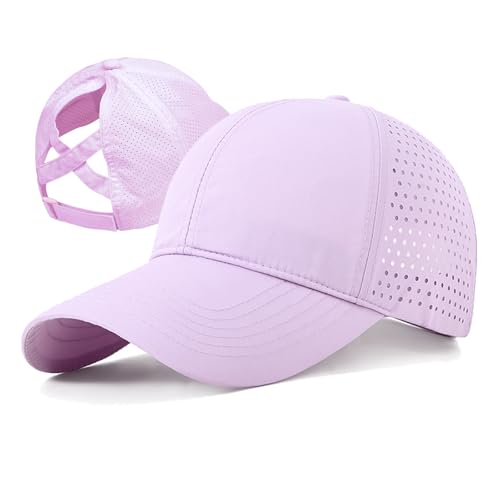 HTTDSLF Baseball Kappe Mädchen mit Pferdeschwanz, Schnell Trocknend, Netzstoff, Sportmütze für Kinder, Mädchen Baseballkappe Verstellbarer, Tennis Kappe Sonnenhut Visier, Kinder Basecap Schirmmütze von HTTDSLF