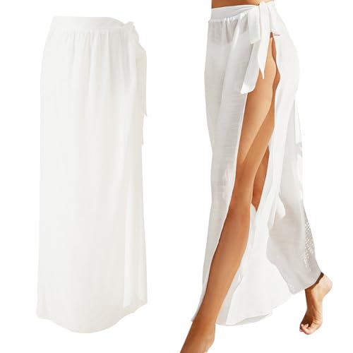 HTTDSLF Damen Sarong Pareo, Strand Wrap Sarong Damen, Lange Strandkleid Sommer Bikini Cover Up, Sommer Bikini Must Strandkleid Rock Wickelrock Kleid, überwurf Strandrock mit Badeanzug für Summer von HTTDSLF