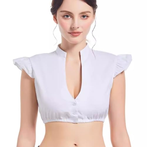 HTTDSLF Dirndl Bluse Damen, Trachtenbluse DirndlBlusen V Ausschnitt, Dirndlbluse Kurzarm, Bierbekleidung Dirndl Damen Weißes, Oberteil für Oktoberfest HTTDSLF Dirndl Bluse Damen, Trachtenbluse DirndlBlusen V Ausschnitt, Dirndlbluse Kurzarm, Bierbekleidung Dirndl Damen Weißes, Oberteil für Oktoberfest von HTTDSLF
