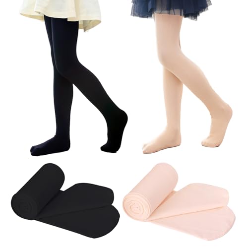 HTTDSLF Strumpfhose, 4Pcs Strumpfhose Mädchen, Ballettstrumpfhose Strumpfhosen, Ballettstrumpfhose Mädchen, Strumpfhose Kinder, Ballett Strumpfhose Mädchen, Elastisch Atmungsaktiv, Mädchen 9–12 Jahren von HTTDSLF