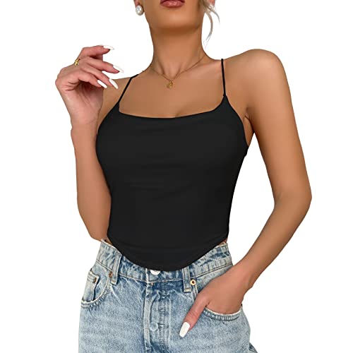 HTTOAR Crop Tops Damen einfarbige ärmellose Weste Gepolstert Bustier BH Für Gym Tops Sports von HTTOAR