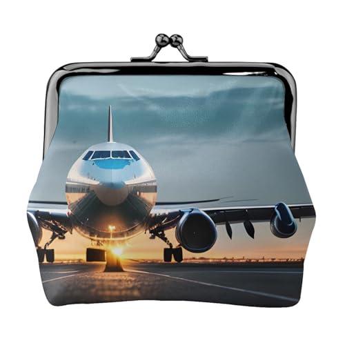 Airplane in The Evening Light Print Leichte Damen-Geldbörse, exquisite wasserdichte kleine Münztasche von HTTUP